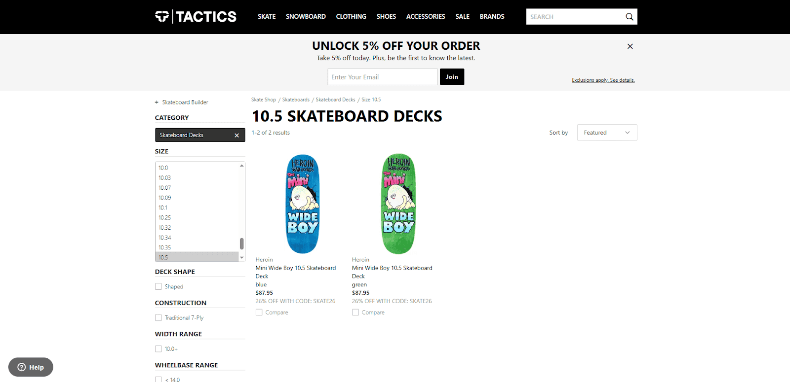 Best Online Skate Stores for 9.0+ Board Sizes